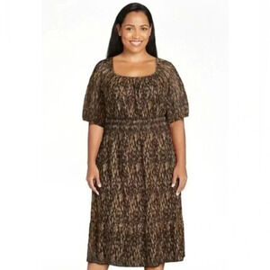 Terra & Sky Women's Plus Size Smocked Mesh Dress size 2X